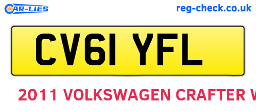 CV61YFL are the vehicle registration plates.