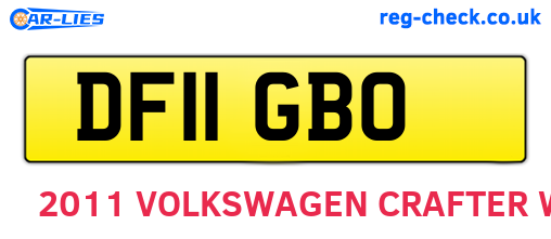 DF11GBO are the vehicle registration plates.
