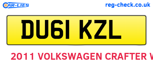 DU61KZL are the vehicle registration plates.