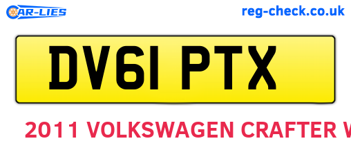 DV61PTX are the vehicle registration plates.
