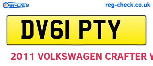 DV61PTY are the vehicle registration plates.