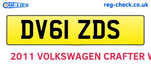 DV61ZDS are the vehicle registration plates.