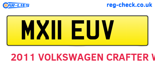 MX11EUV are the vehicle registration plates.