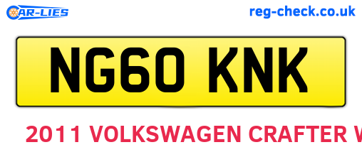 NG60KNK are the vehicle registration plates.