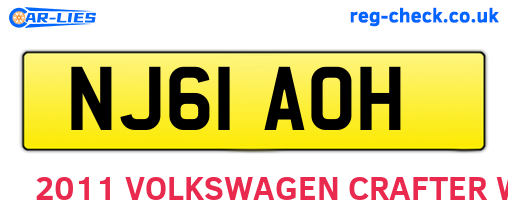 NJ61AOH are the vehicle registration plates.