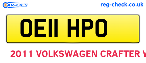 OE11HPO are the vehicle registration plates.