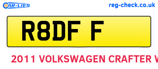R8DFF are the vehicle registration plates.
