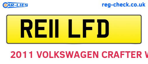 RE11LFD are the vehicle registration plates.