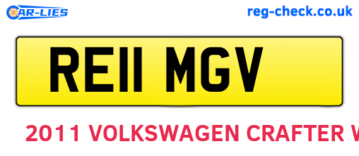 RE11MGV are the vehicle registration plates.