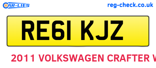 RE61KJZ are the vehicle registration plates.