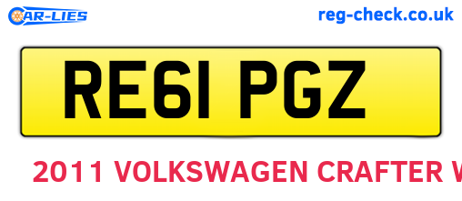 RE61PGZ are the vehicle registration plates.