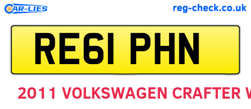 RE61PHN are the vehicle registration plates.