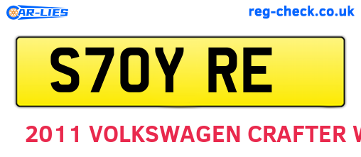 S70YRE are the vehicle registration plates.