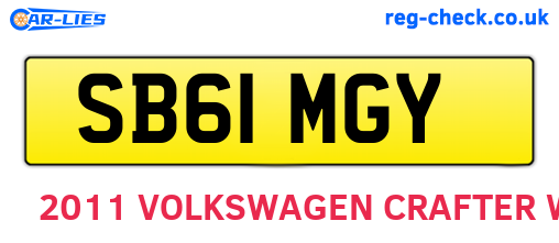 SB61MGY are the vehicle registration plates.