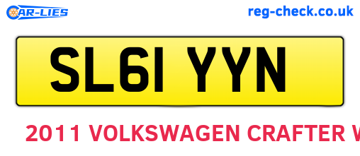 SL61YYN are the vehicle registration plates.
