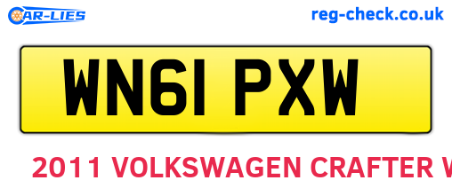WN61PXW are the vehicle registration plates.