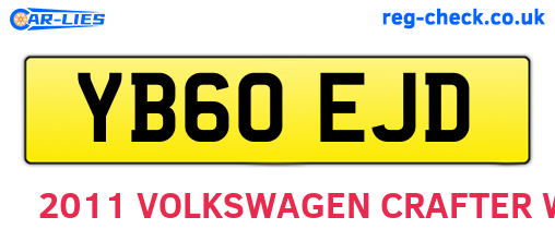 YB60EJD are the vehicle registration plates.