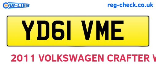 YD61VME are the vehicle registration plates.