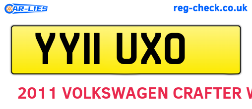 YY11UXO are the vehicle registration plates.