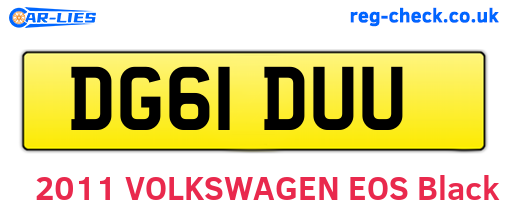 DG61DUU are the vehicle registration plates.