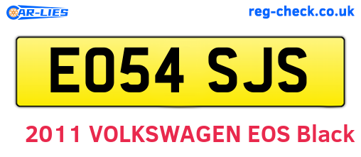 EO54SJS are the vehicle registration plates.