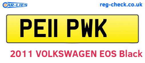 PE11PWK are the vehicle registration plates.