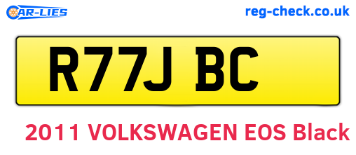 R77JBC are the vehicle registration plates.
