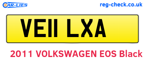 VE11LXA are the vehicle registration plates.