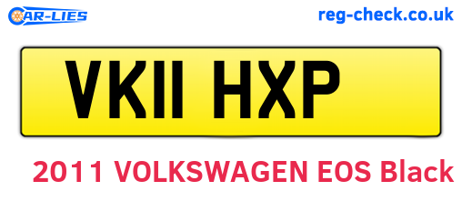VK11HXP are the vehicle registration plates.