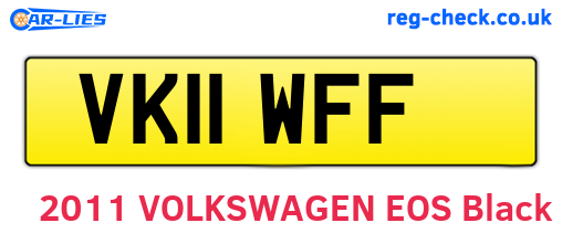 VK11WFF are the vehicle registration plates.