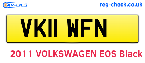 VK11WFN are the vehicle registration plates.
