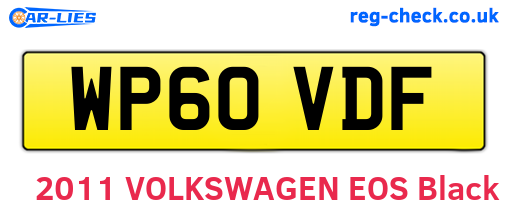 WP60VDF are the vehicle registration plates.