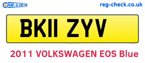 BK11ZYV are the vehicle registration plates.