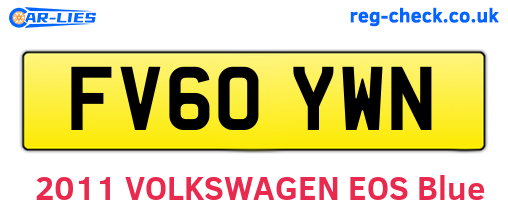 FV60YWN are the vehicle registration plates.