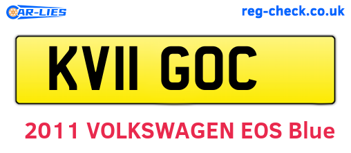 KV11GOC are the vehicle registration plates.