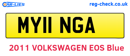 MY11NGA are the vehicle registration plates.