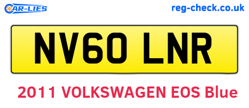 NV60LNR are the vehicle registration plates.