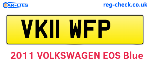 VK11WFP are the vehicle registration plates.