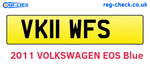 VK11WFS are the vehicle registration plates.