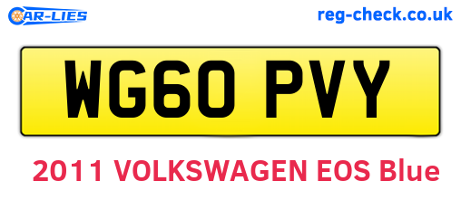 WG60PVY are the vehicle registration plates.