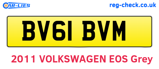 BV61BVM are the vehicle registration plates.