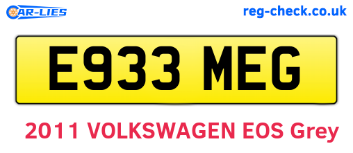 E933MEG are the vehicle registration plates.