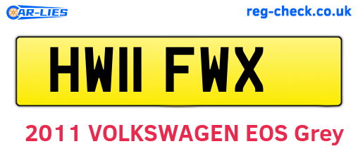 HW11FWX are the vehicle registration plates.
