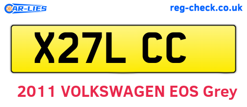 X27LCC are the vehicle registration plates.