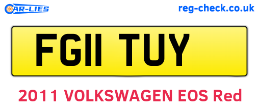 FG11TUY are the vehicle registration plates.