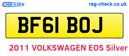 BF61BOJ are the vehicle registration plates.
