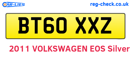 BT60XXZ are the vehicle registration plates.