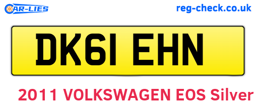 DK61EHN are the vehicle registration plates.
