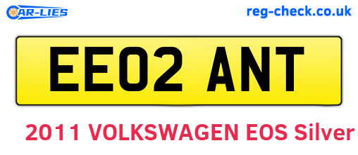 EE02ANT are the vehicle registration plates.