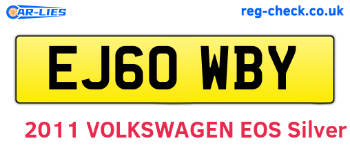 EJ60WBY are the vehicle registration plates.